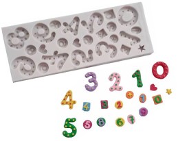 Molde silicona numeros con puntos